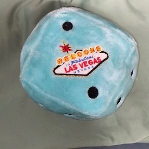 Mint green baby blue Las Vegas dice pillow plush 🎲